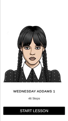 How to draw Wednesday Addams - Screenshot 4