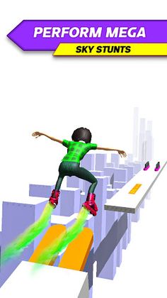 Sky Skate Long Hair Race 3D - Screenshot 1