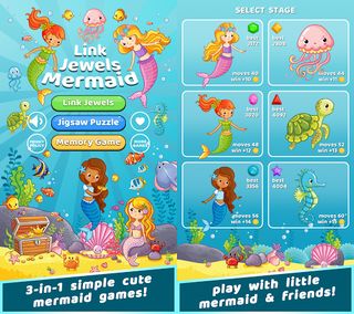 Link Jewels Mermaid: Gems Game - Screenshot 1