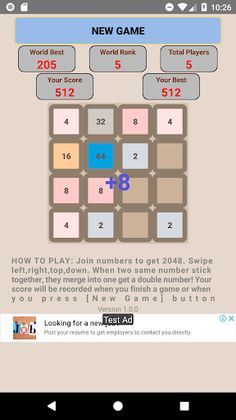 Game 2048 Puzzle - Screenshot 2