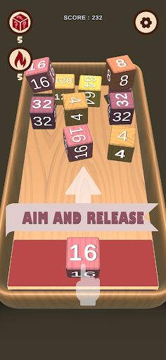 Wooden Cube : 2048 Merge 3D - Screenshot 2