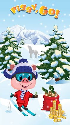 Piggy, Go! Ski race - Screenshot 1
