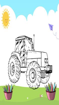 Tractor coloring book malen - Screenshot 1