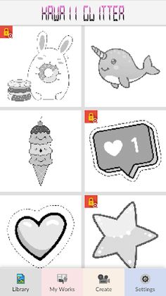 Kawaii Glitter Pixel Art - Screenshot 4