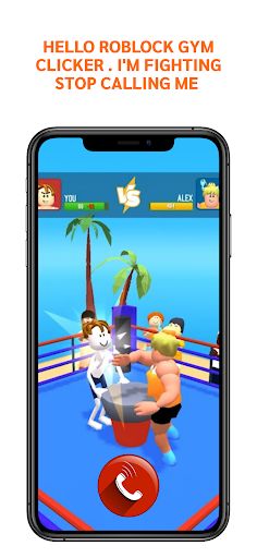 Roblock Gym cliter Fake call - Screenshot 3