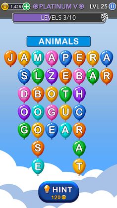 Word Balloons Swipe Word Games - Screenshot 1