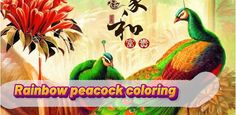 Coloring rainbow peacock - Screenshot 1