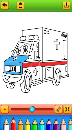 Coloring Ambulance Cars - Screenshot 2