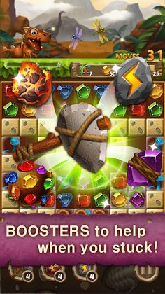 Jewels Dino Age: Match3 Puzzle - Screenshot 2