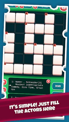 Actors Crossword Puzzle Game, - Screenshot 2