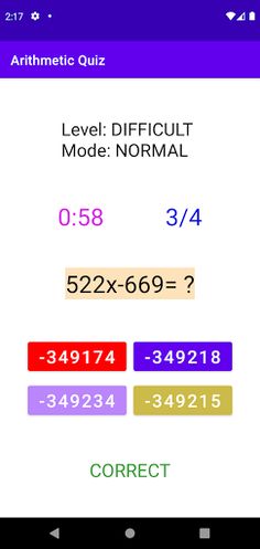 Arithmetic Quiz - Screenshot 4