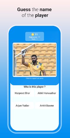 Cricket Quiz - cricketers - Screenshot 1