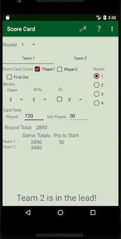 Custom Hand & Foot Scorecard - Screenshot 1