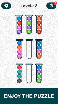 Ball sort puzzle - number sort - Screenshot 4