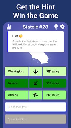 Statele : Worldle for US State - Screenshot 4
