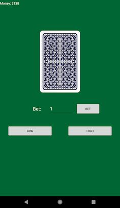 HiLo Card Game - Screenshot 1