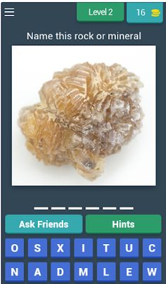 Quiz - Rocks and minerals - Screenshot 2