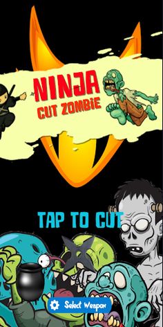 Ninja Split Zombie Heads - Screenshot 1