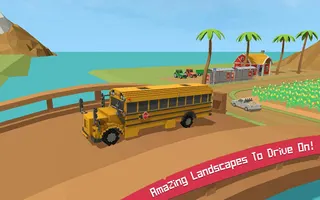 School Bus Game Blocky World - Screenshot 3