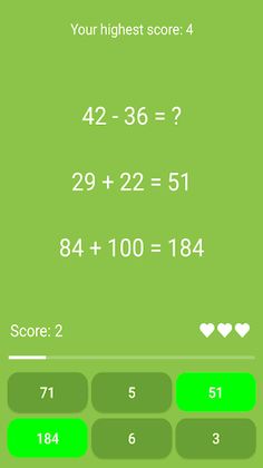 Addition and subtraction game - Screenshot 2