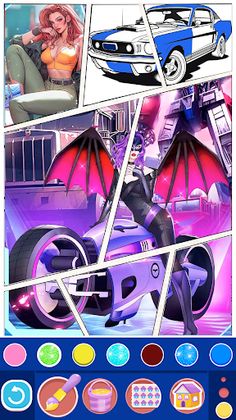 Motos Cars Coloring Book Games - Screenshot 2