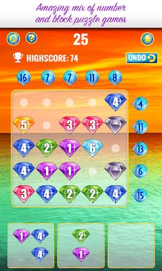 Jewels #2  - Number puzzle gam - Screenshot 2