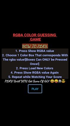 RGB Color Guessing Game - Screenshot 1