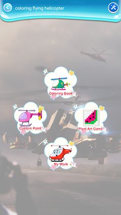 coloring flying helicopter - Screenshot 2