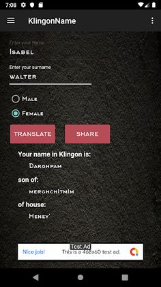 KlingonName - Screenshot 2