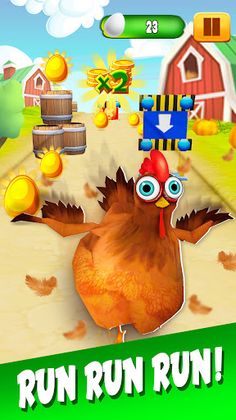 Crazy Chicken Runner Games 3D - Screenshot 1