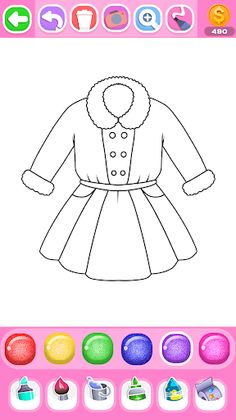 Dress Coloring Game Glitter - Screenshot 2
