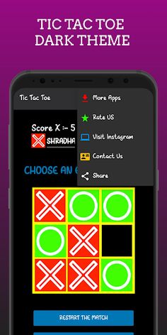 Tic Tac Toe - Dark Theme - Screenshot 1