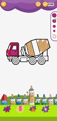 Trucks Coloring Glitter - Screenshot 1
