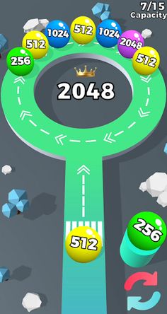 Ball Traffic : 2048 Merge - Screenshot 2