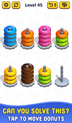 Donut Hoop Stack 3d Color Sort - Screenshot 3