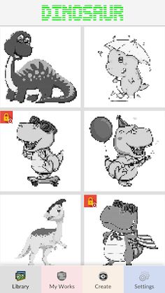 Dinosaur Pixel Coloring - Screenshot 2
