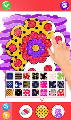 Glitter Flowers Coloring Book - Screenshot 3