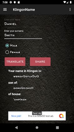 KlingonName - Screenshot 1