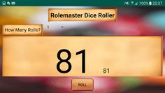 Rolemaster Dice Roller - Screenshot 2