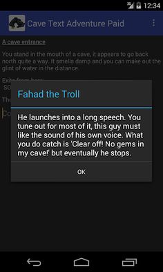 Cave Text Adventure Paid - Screenshot 2