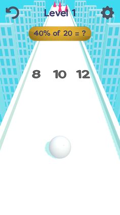 Math Run Ball 3D-sky 2048 race - Screenshot 1