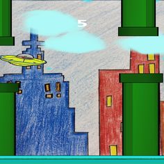 Crayon Flappy UFO - Screenshot 2