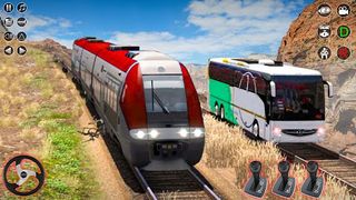 Train Racing 3d- Bus Vs Train - Screenshot 1