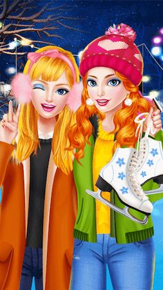 Winter Fun: Ice Skating Girls - Screenshot 1