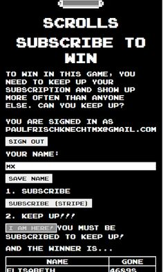 Scrolls - Subscribe to Win - Screenshot 1