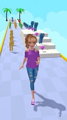 Fashion Dressup : Girl Run 3D - Screenshot 2