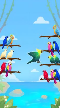 Sort Color Birds Brain Puzzle - Screenshot 1
