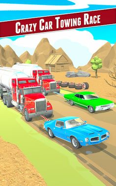 Crazy Car Towing Race 3D - Screenshot 2
