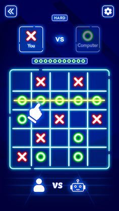 Tic Tac Toe Glow - Xs and Os - Screenshot 2