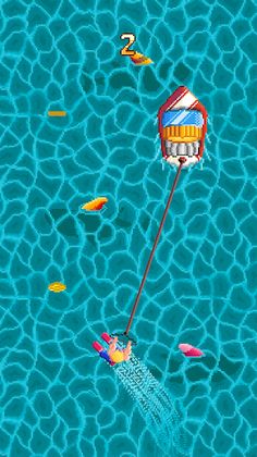 Water Ski - One tap game - Screenshot 2